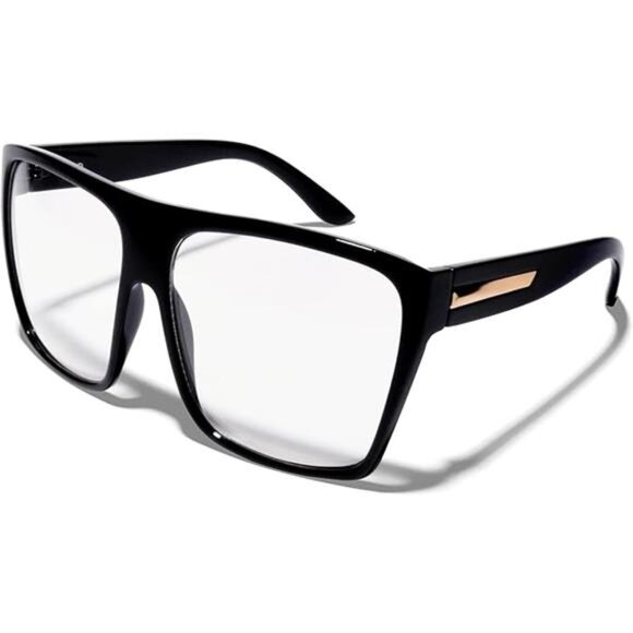 Oversized Flat Top Trendy Square Trapezoid Shape Fashion Mens Womens Sunglasses - Picture 5 of 5